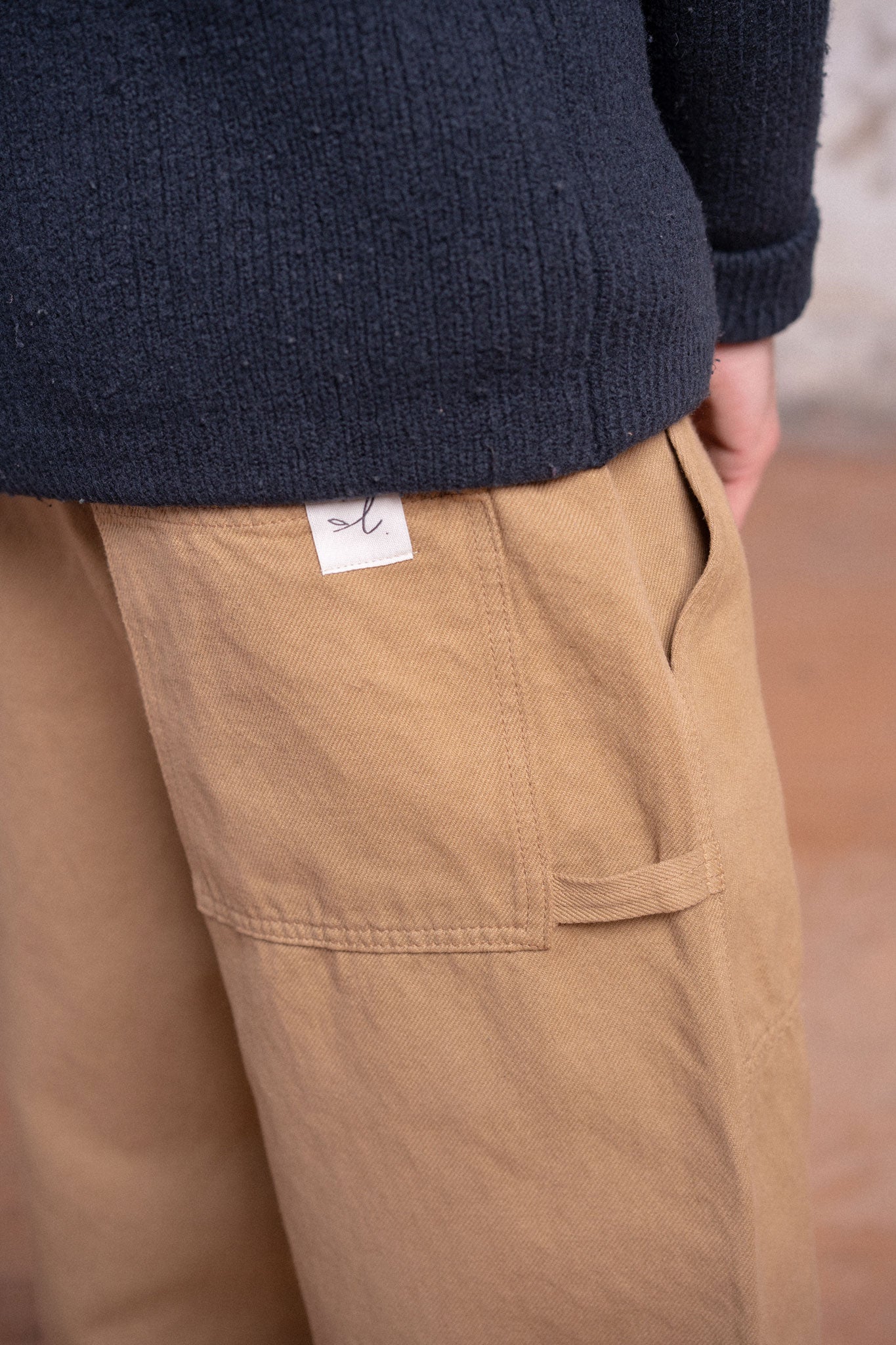 Pantaloni Apollo uomo in Denim di Canapa - Relaxed fit - Cammello