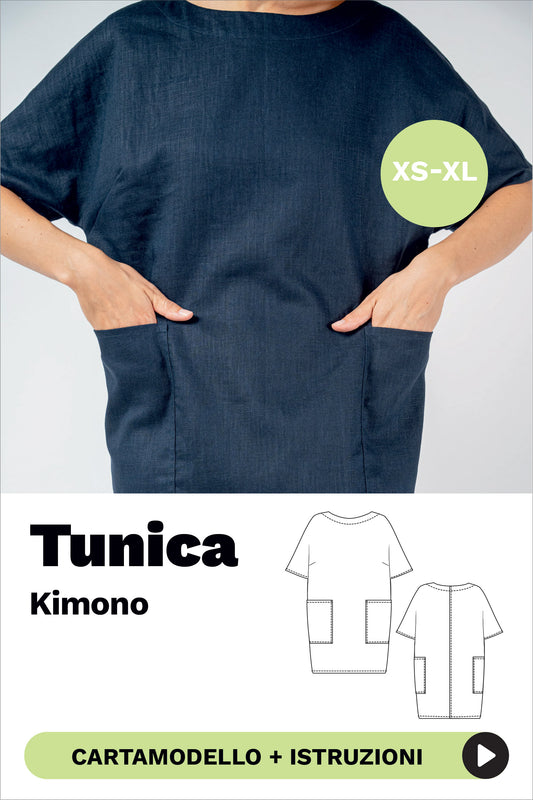 Tunica Kimono: Cartamodello + Tutorial Video + Tutorial PDF