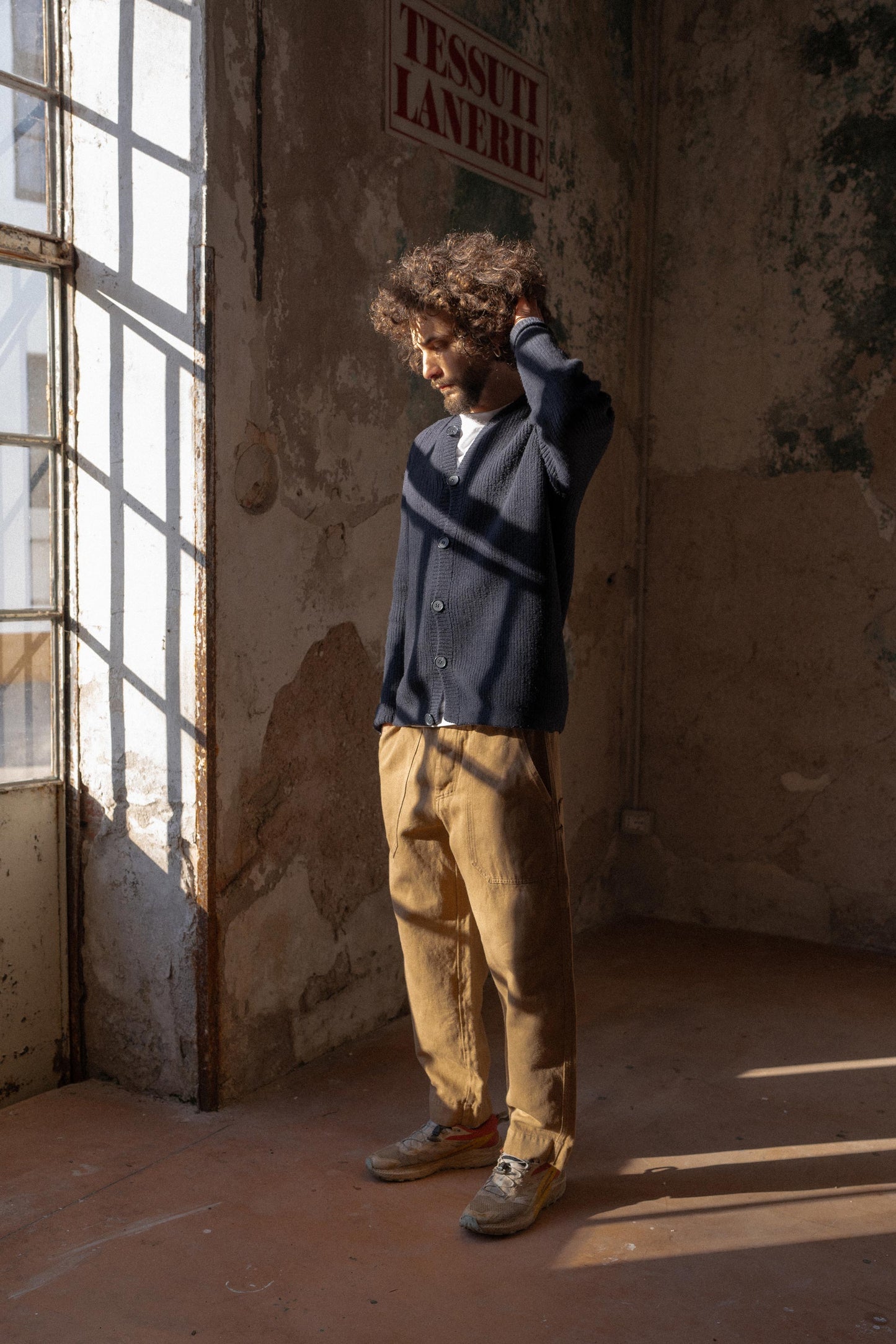 Pantaloni Apollo uomo in Denim di Canapa - Relaxed fit - Cammello