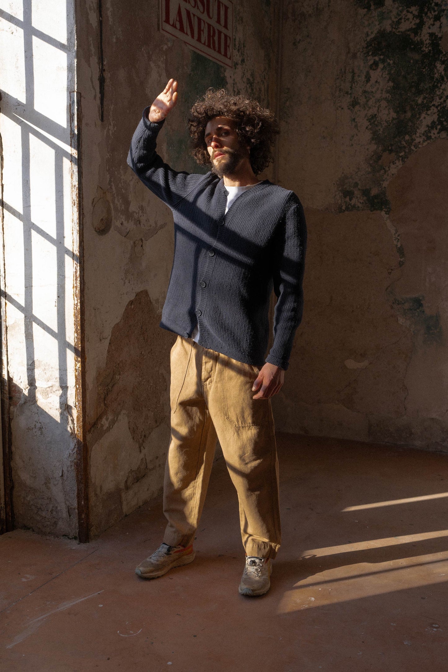 Pantaloni Apollo uomo in Denim di Canapa - Relaxed fit - Cammello